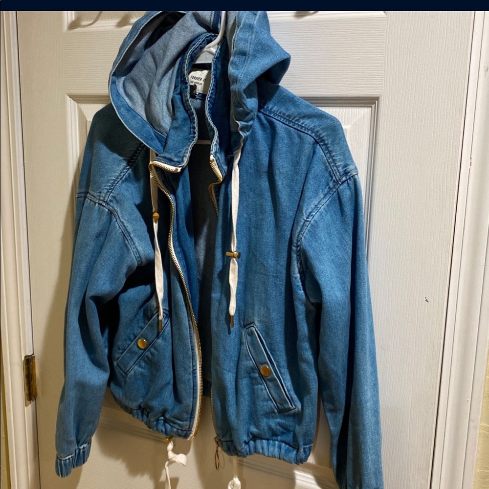 Hooded jean jacket